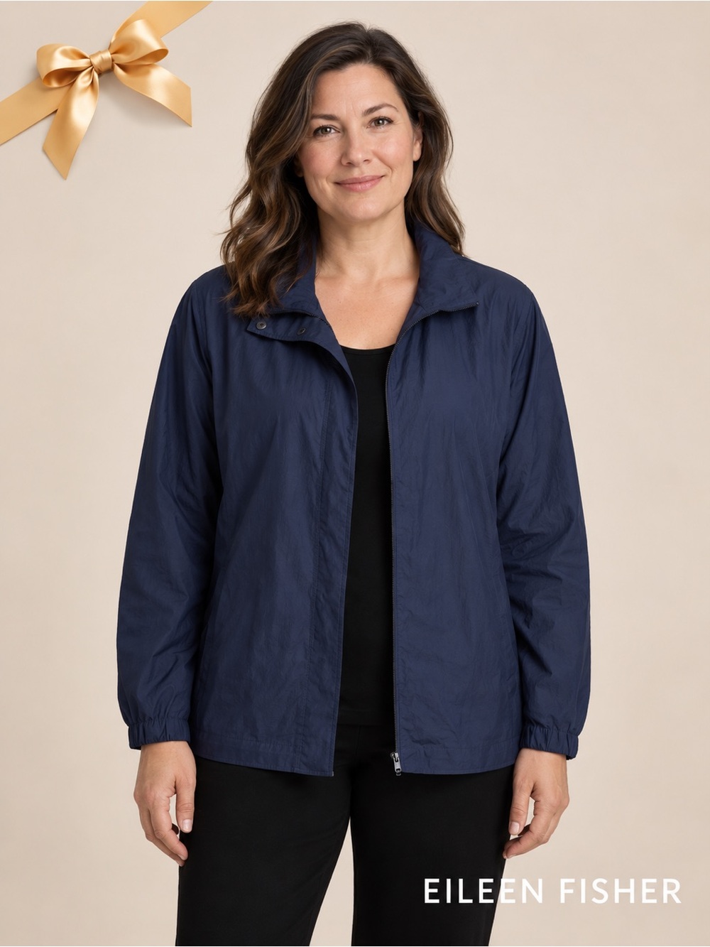 Eileen Fisher Navy Blue Jacket Large